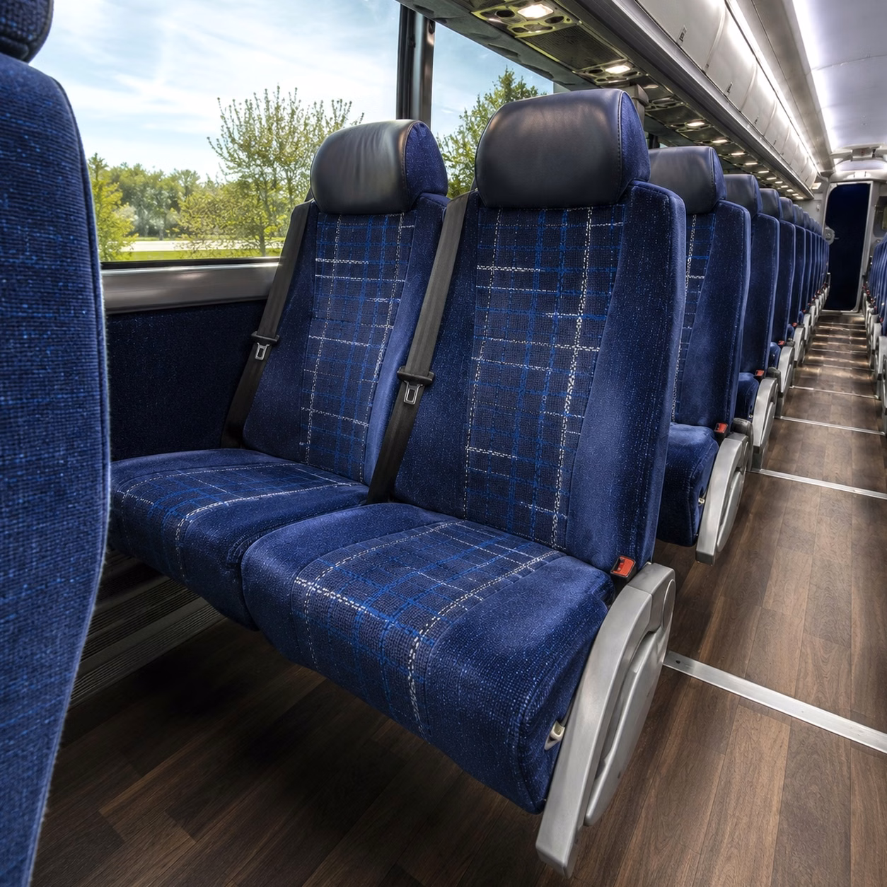 56 passenger charter bus interior
